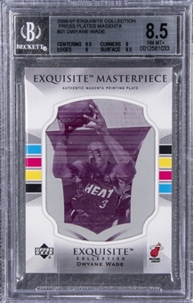 2006-07 UD "Exquisite Collection" Exquisite Masterpiece #M21 Dwyane Wade Printing Plate Magenta Card – BGS NM-MT+ 8.5